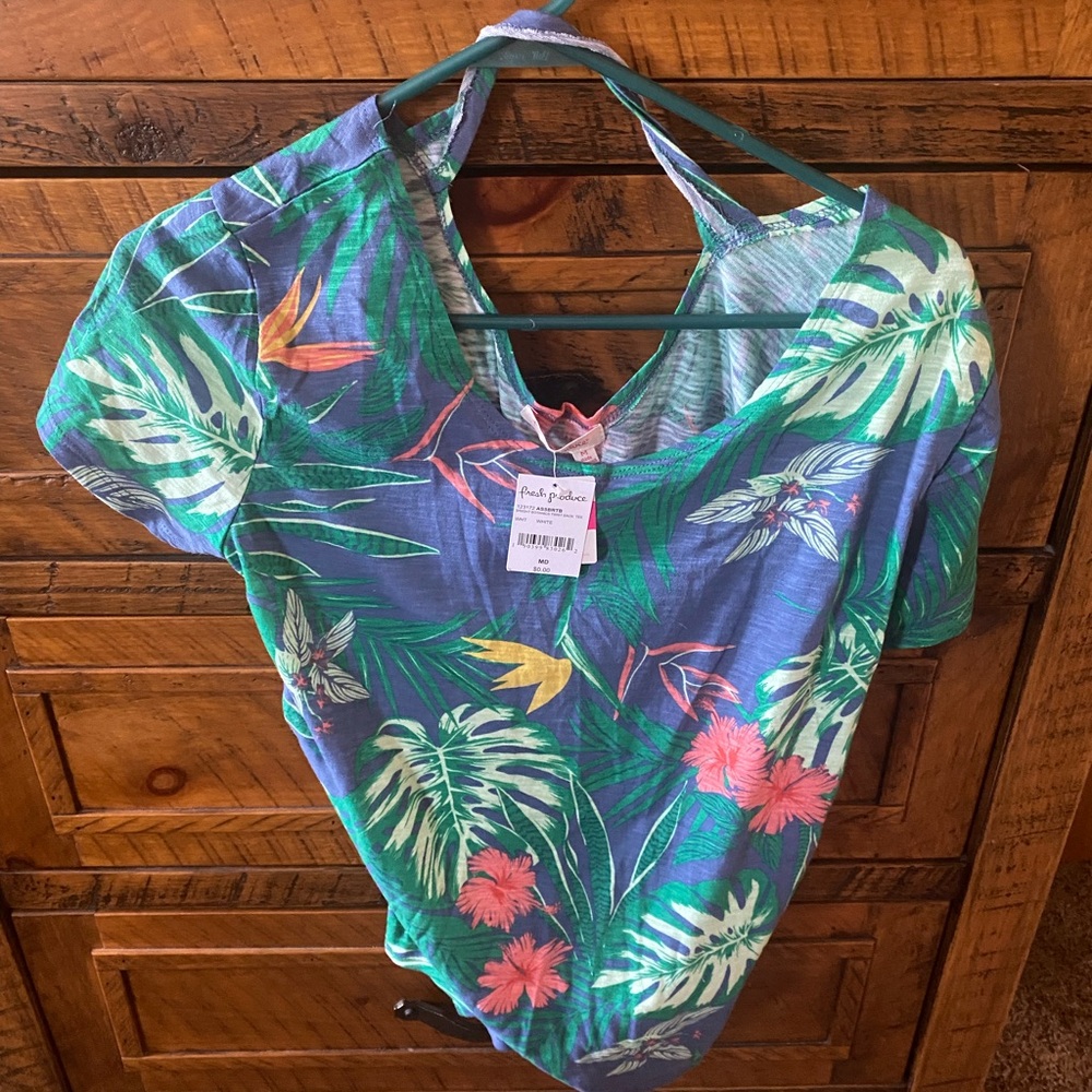 Fresh Produce Hawaiian tropical floral shirt